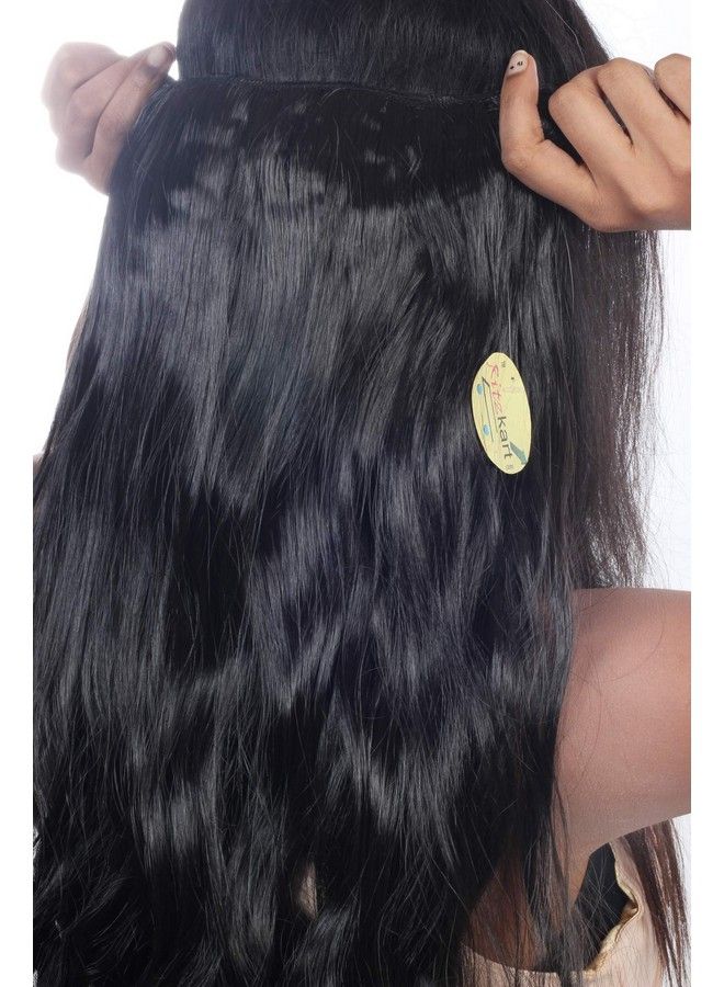 Ritzkart Synthetic Hair Extension Natural Black 25 Inch Long & Hair Extension Black - Image 4
