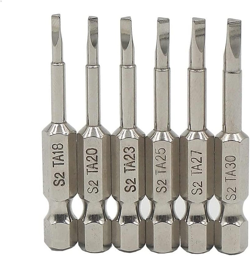 Fixinus 6 Pieces Magnetic Triangle Screwdriver Bits Set 1/4 inch Hexagonal 1.8 mm, 2.0 mm, 2.3 mm, 2.5 mm, 2.7 mm, 3.0 Triangle Bits 50mm Length - Image 2