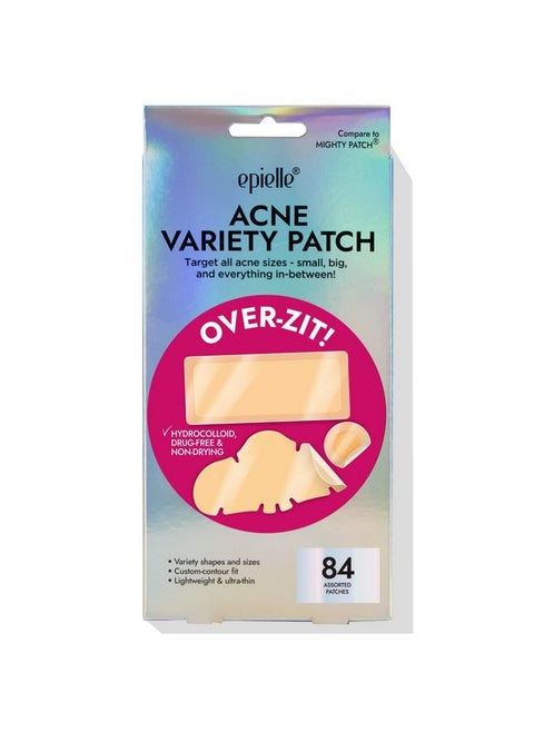 Acne Variety Patch Overzit The Ultimate Hydrocolloid Solution Of Acne Clear Patch (84 Ptches) Acne Pimple Patches Blemish Patches (Full Face)