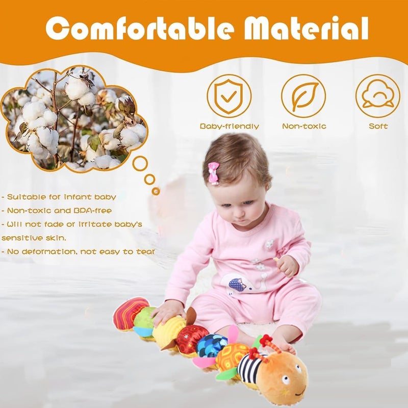 Jjojcll Infant Baby Musical Caterpillar Plush Toy with Multi-Sensory Features for Newborns - Image 5