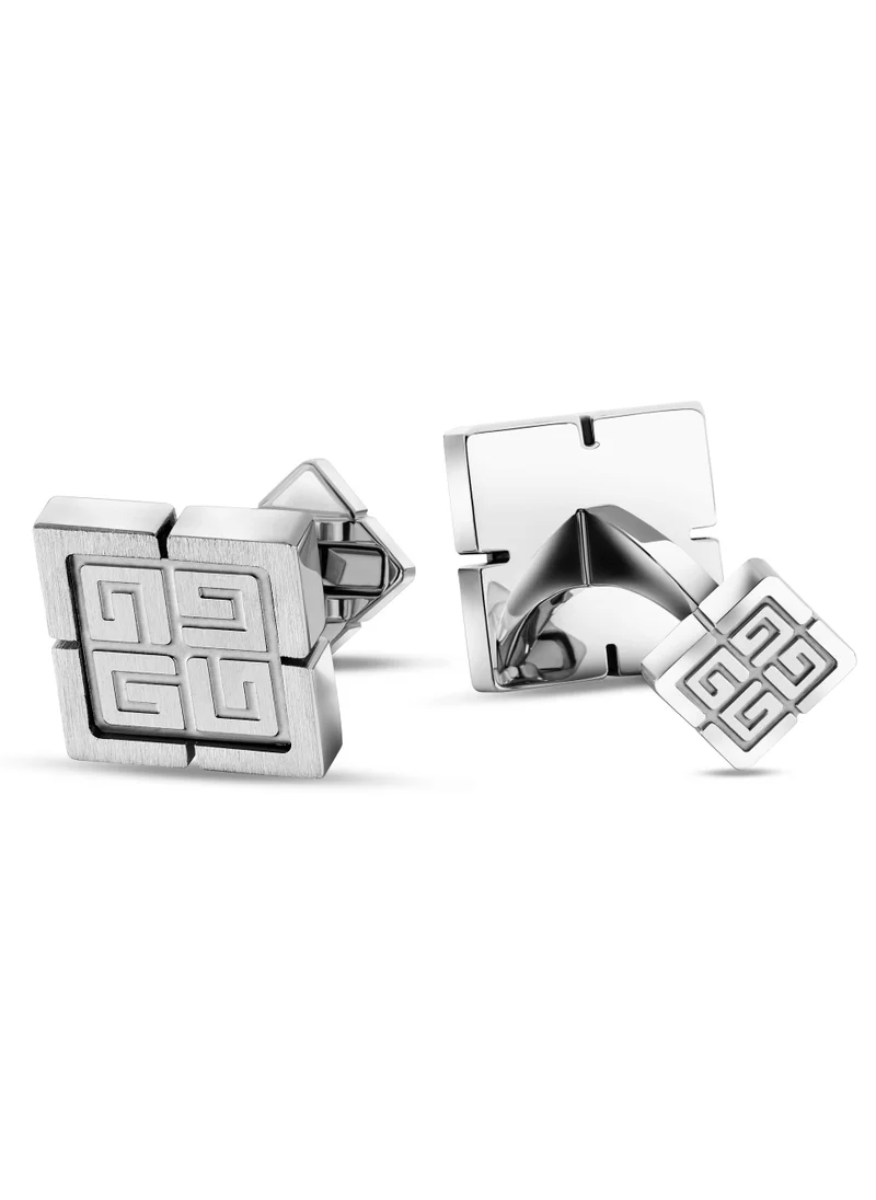 غاي لاروش Charlie Brushed Stainless Steel Cufflinks