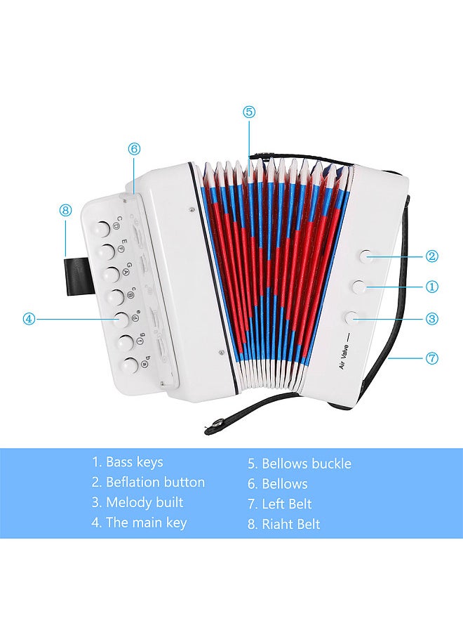 Generic - Mini 7-key 2-bass Accordion ABS Material Musical Instrument - Image 1