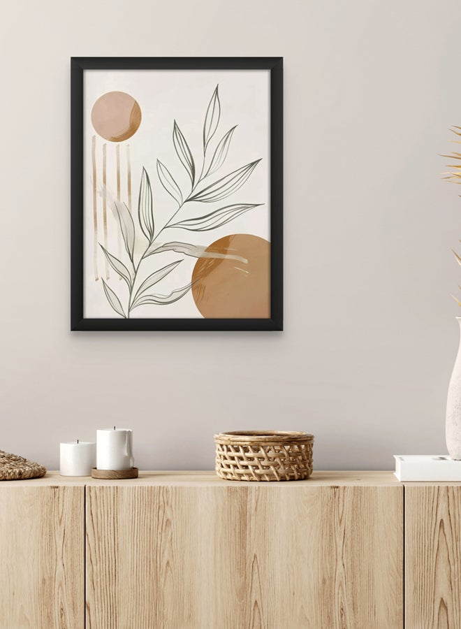 Art Decor Minimalist Boho Abstract Art in Brown Wall Art Framed Fine Art Wall Décor for Living Room Bedroom Dining Room Office Gifting - Image 1