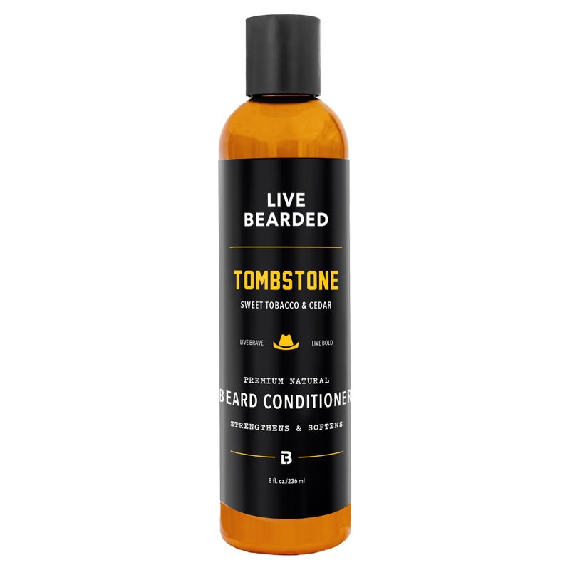 Live Bearded Beard Conditioner 8 fl oz  Strengthens and Softens Facial Hair  Made in the USA  AllNatural Ingredients with Biotin Caffeine  Tombstone Scent  Sweet Tobacco Cedar