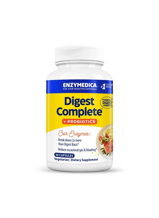 ENZYMEDICA - Enzymedica, Digest Complete + Probiotics, Gentle Digestive Enzymes with 400 Million CFU Active Cultures per Capsule, 30 Capsules - Image 1