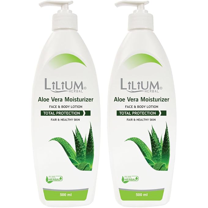LILIUM Aloe Vera Moisturizer Body Lotion 500ml Pack of 2 - Image 1