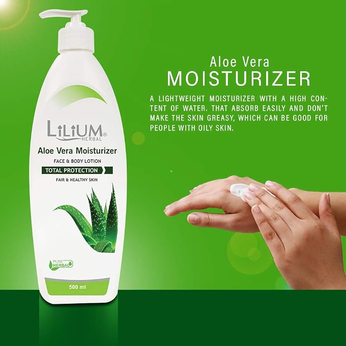 LILIUM Aloe Vera Moisturizer Body Lotion 500ml Pack of 2 - Image 3
