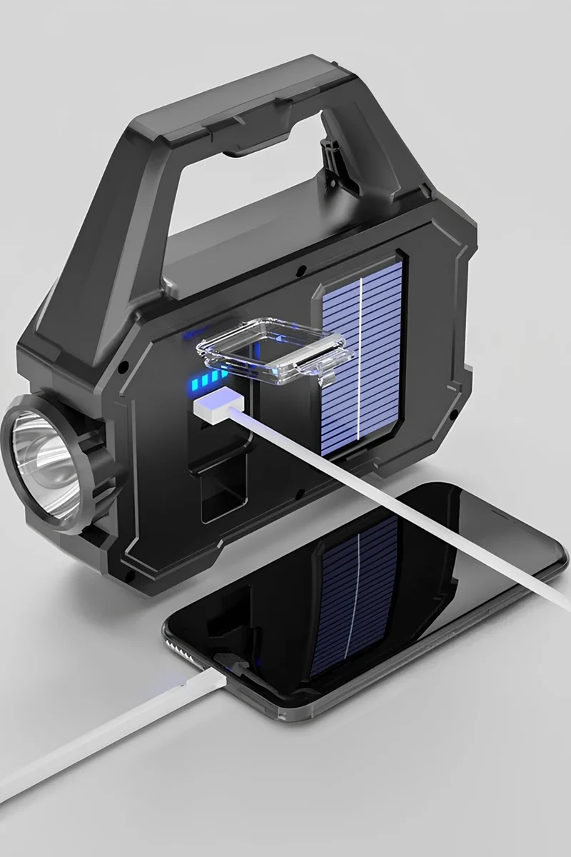 موبي Solar Rechargeable Flashlight Waterproof Solar Lighting Solar Powered Camping Lantern with Powerbank Feature