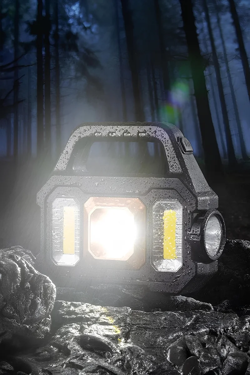 موبي Solar Rechargeable Flashlight Waterproof Solar Lighting Solar Powered Camping Lantern with Powerbank Feature
