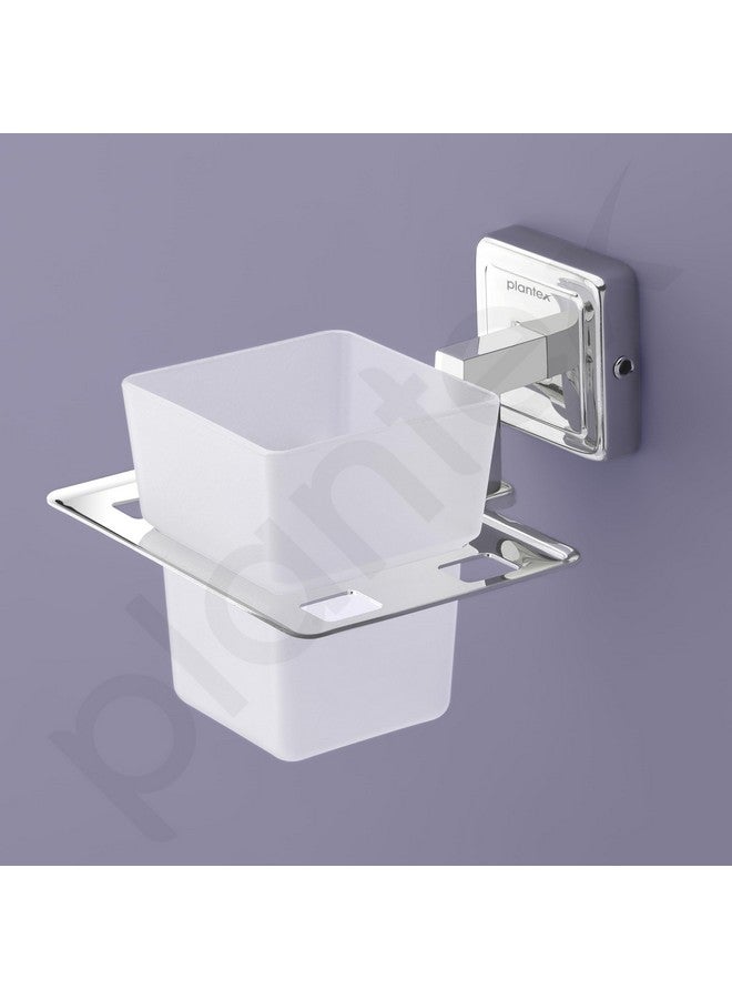 plantex Plantex 304 Grade Stainless Steel Toothbrush Holder/ABS Toothpaste Stand/Tumbler Holder for Bathroom - Decan (Chrome)  - Image 5