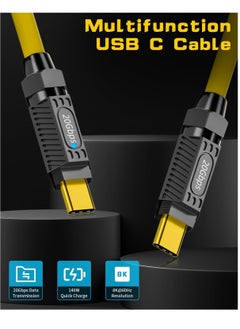 Generic Short USB C to USB C Cable 20cm/ 7.8inch, 140W Short USB C Charger Cable, 20Gbps PD3.1 Type C Cable, with LED Indicators, Support 8K@60Hz for Thunderbolt 3, MacBook Pro, External SSD  - Image 2