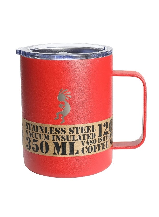 اكوابيلي 90135 أكوابيلي سي ام 12 كوب قهوة بفراغ عازل للحرارة بمقبض بومبيان ريد 350 مل - Image 2