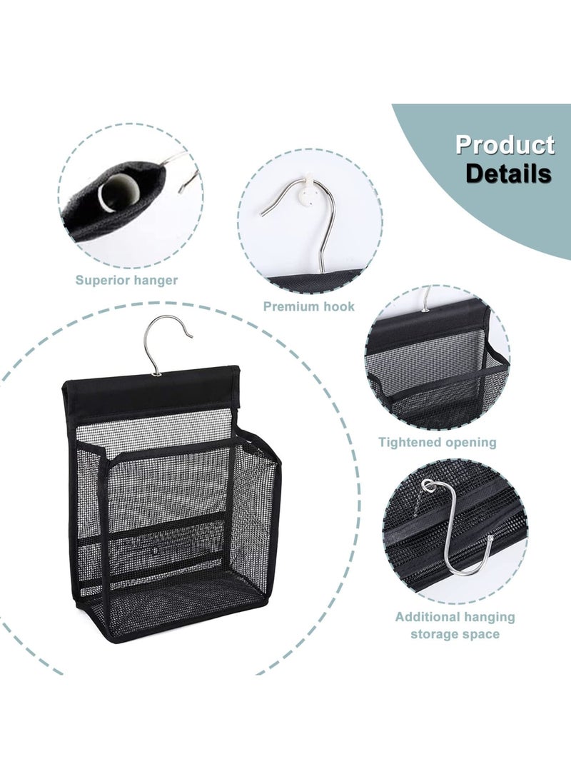 2 Pcs Peg Bag for Washing Line with Hanger, Foldable Portable Clothes Storage Bag, Reusable Mesh Pegs Bag with Easy Hanging Hook, Waterproof  Quick-Drying Organizer for Laundry, Shower, and Travel - Image 2