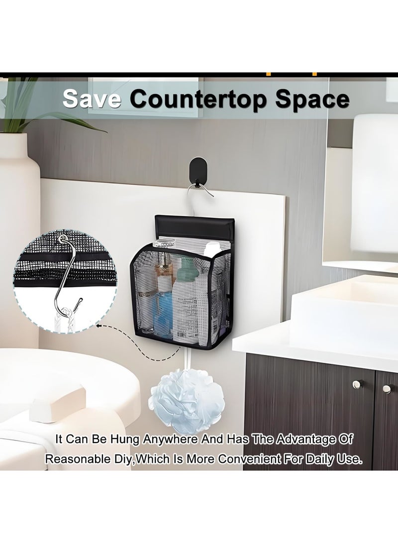 2 Pcs Peg Bag for Washing Line with Hanger, Foldable Portable Clothes Storage Bag, Reusable Mesh Pegs Bag with Easy Hanging Hook, Waterproof  Quick-Drying Organizer for Laundry, Shower, and Travel - Image 4