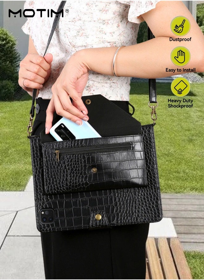 iPad Pro 11" Leather Tablet Sleeve Bag/Handbag (2nd/3rd/4th Gen Air4/Air5), Handle Carrying Case with Shoulder Strap,  iPad Pro 11'' Protective Case Cover, 2 IN 1