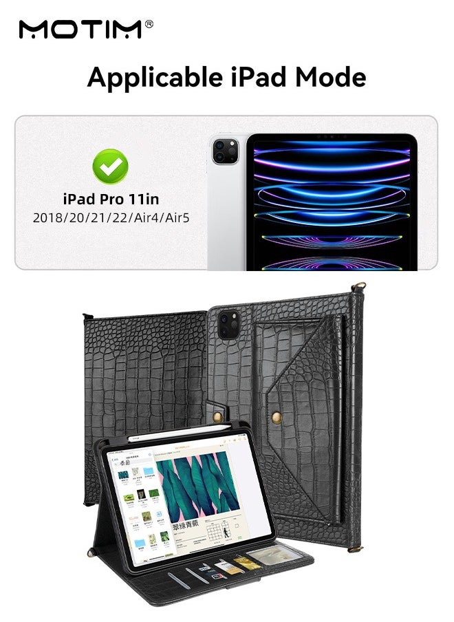 iPad Pro 11" Leather Tablet Sleeve Bag/Handbag (2nd/3rd/4th Gen Air4/Air5), Handle Carrying Case with Shoulder Strap,  iPad Pro 11'' Protective Case Cover, 2 IN 1