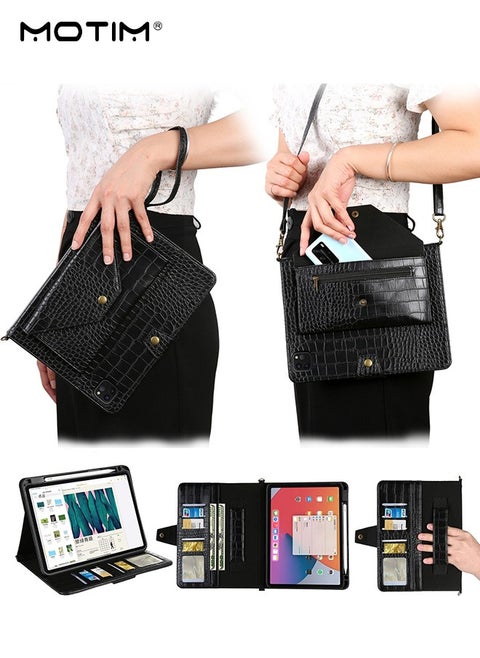 iPad Pro 11" Leather Tablet Sleeve Bag/Handbag (2nd/3rd/4th Gen Air4/Air5), Handle Carrying Case with Shoulder Strap,  iPad Pro 11'' Protective Case Cover, 2 IN 1