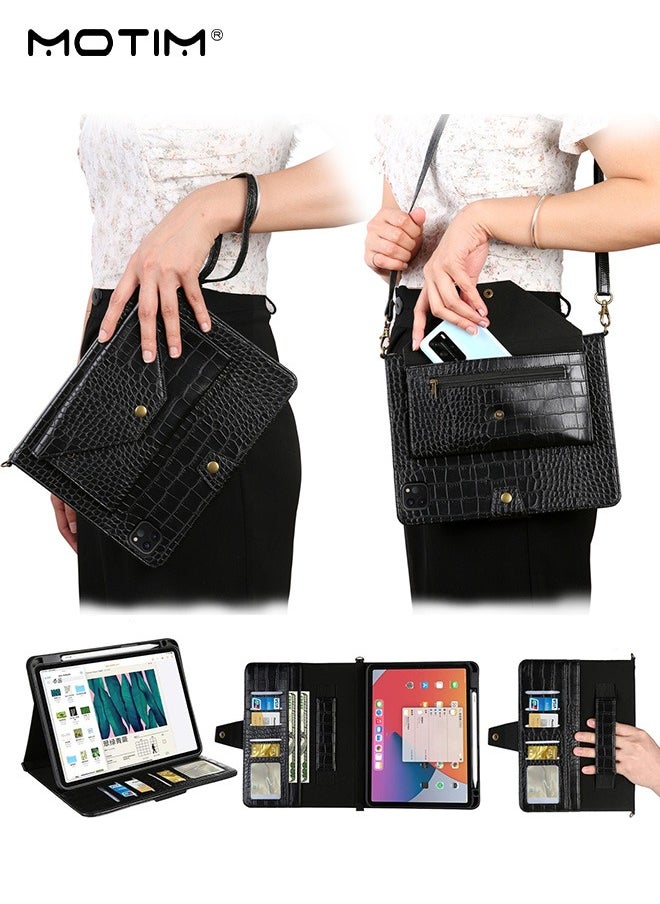 iPad Pro 11" Leather Tablet Sleeve Bag/Handbag (2nd/3rd/4th Gen Air4/Air5), Handle Carrying Case with Shoulder Strap,  iPad Pro 11'' Protective Case Cover, 2 IN 1