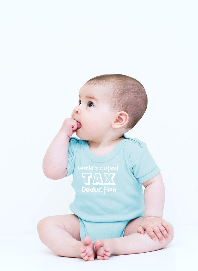 CBTwear World's Cutest Tax Deduction - Baby Clothes - Funny Newborn Bodysuit Outfits for Boys and Girls (6 Months, Light Blue) - Image 2