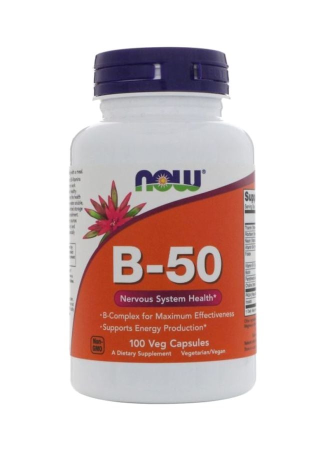 ناو فودز مكمل غذائي B-50 - عدد 100 كبسولة نباتية - Image 1