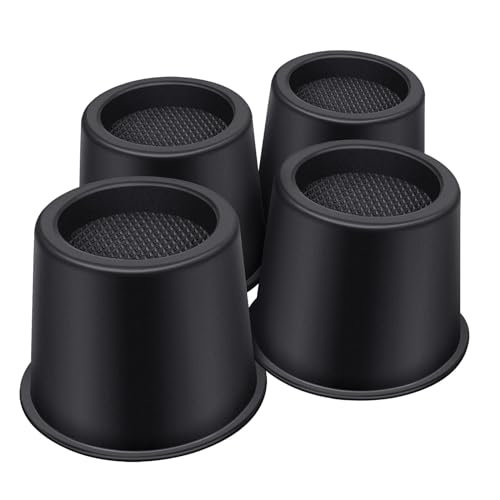 ANNKUT Bed Risers 4 Inch Heavy Duty, Round Furniture Risers for Bed Desk Table Sofa Couch，Bed Lifts Risers, Support up to 3300 Lbs(4 Pack Black) - Image 1