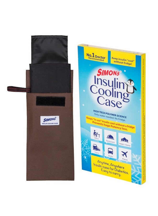 Simon's Insulin cooling case for diabetes patients, keep insulin cool travel pouch (Color : Brown) - Image 1