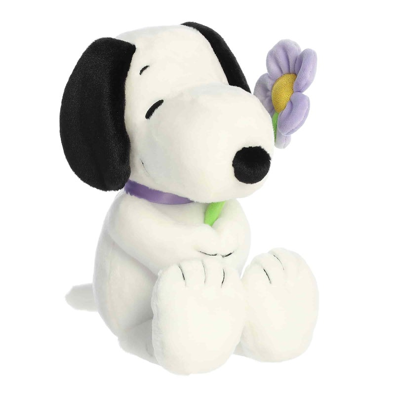 Aurora Adorable Peanuts Snoopy Stuffed Animal - Officially Licensed Toys For All Snoopy Fans - Seasonal Plush For The Spring Season - Purple Flower 9 Inches - Image 3