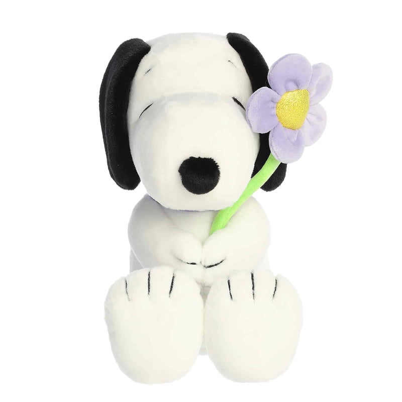 Aurora Adorable Peanuts Snoopy Stuffed Animal - Officially Licensed Toys For All Snoopy Fans - Seasonal Plush For The Spring Season - Purple Flower 9 Inches - Image 2