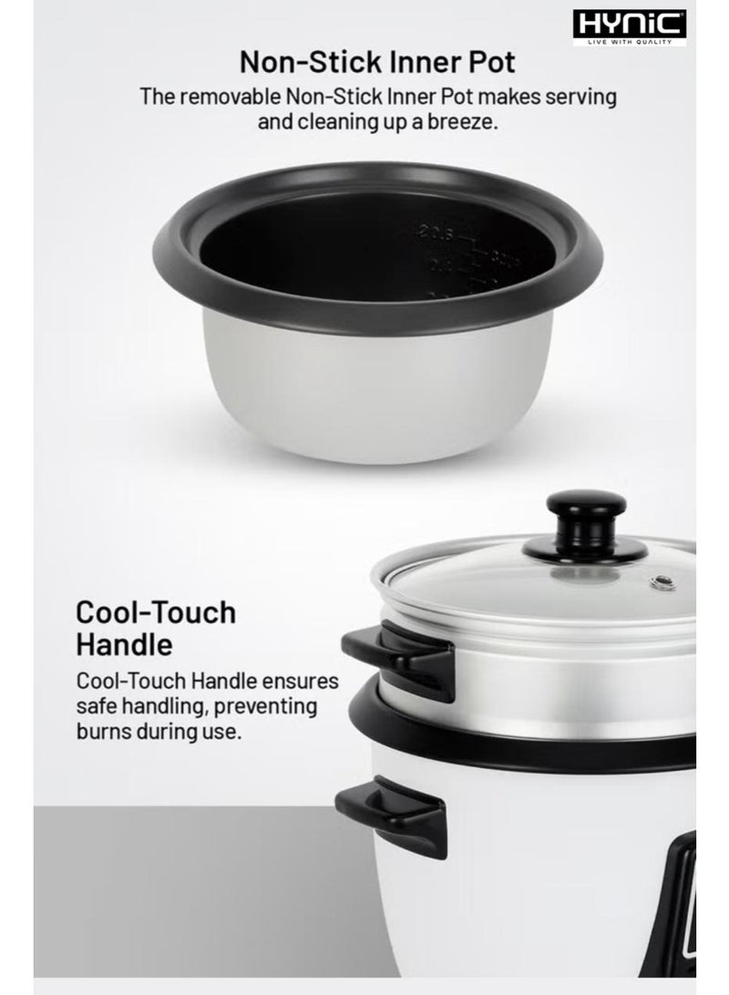 هاينك طباخ الأرز 1L وبخار الطعام | جهاز طهي متعدد بقوة 400 واط مع قدر داخلي غير لاصق - Image 5