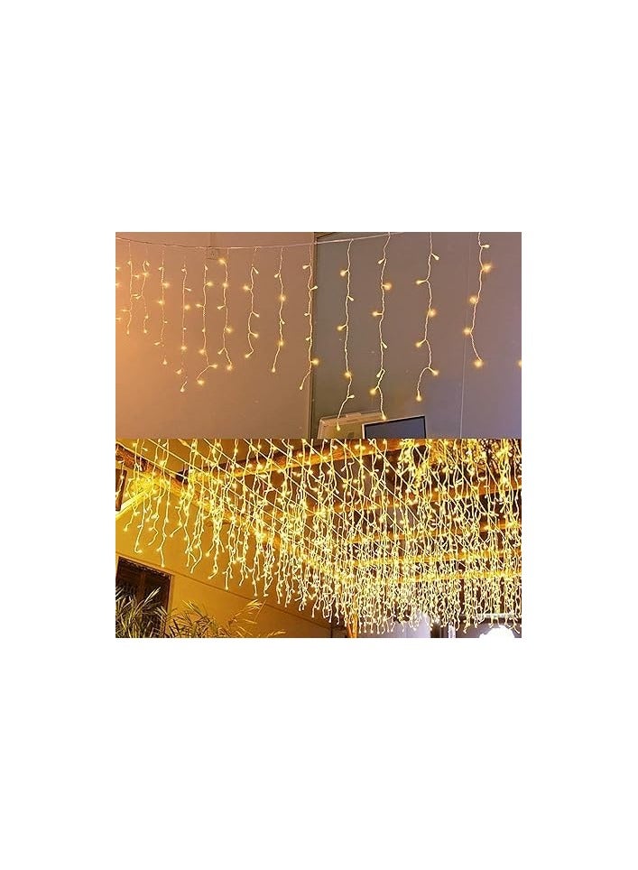 أضواء سلسلة جليدية LED، 35 قدم 10 متر 264 مصباح LED مقاوم للماء ستارة قابلة للتمديد أضواء جليدية في سلسلة أضواء خرافية - Image 1