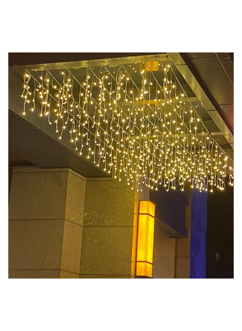 أضواء سلسلة جليدية LED، 35 قدم 10 متر 264 مصباح LED مقاوم للماء ستارة قابلة للتمديد أضواء جليدية في سلسلة أضواء خرافية - Image 2