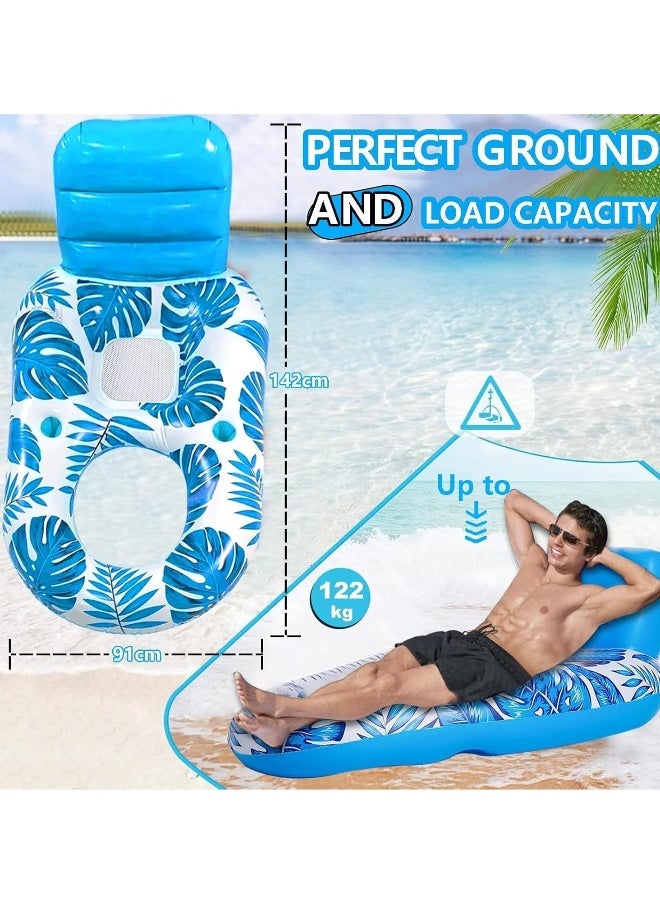 JOMILA Inflatable Floating Water Hammock, PVC, Foldable, Striped, Lounger Chair, Pool Float Bed - Image 4