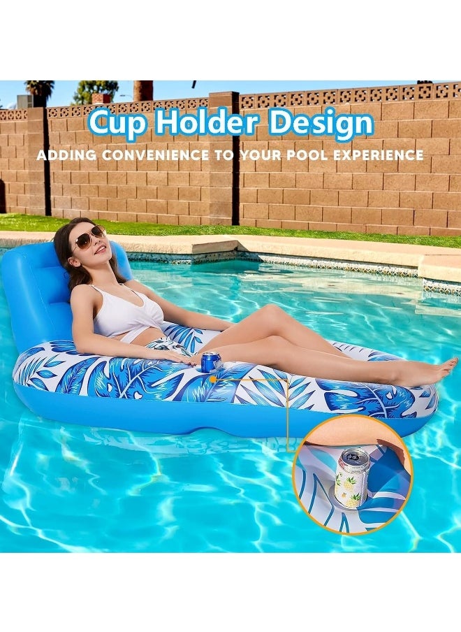 JOMILA - Inflatable Floating Water Hammock, PVC, Foldable, Striped, Adult Lounger Chair, Pool Float Bed - Image 1