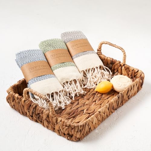 BAY LAUREL Turkish Hand Towel – Pack of 2 | Soft & Absorbent Decorative Towels for Bathroom, Hand, Face, Hair, Gym, Yoga, SPA, Kitchen & Tea | Boho Decor (Beige, Diamond 15x26 Inches (Set of 2) - Image 5