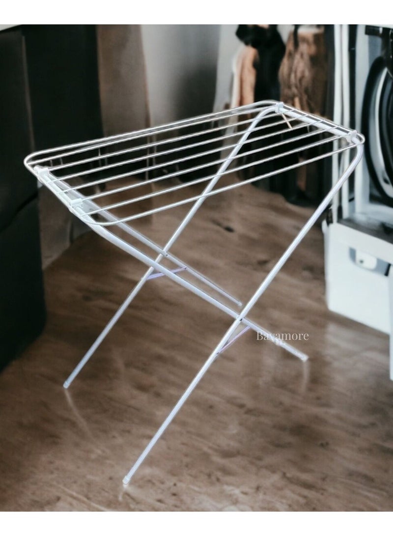 White metal clothes drying rack - Image 1