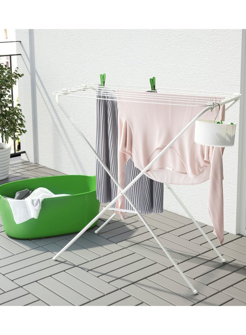 White metal clothes drying rack - Image 2