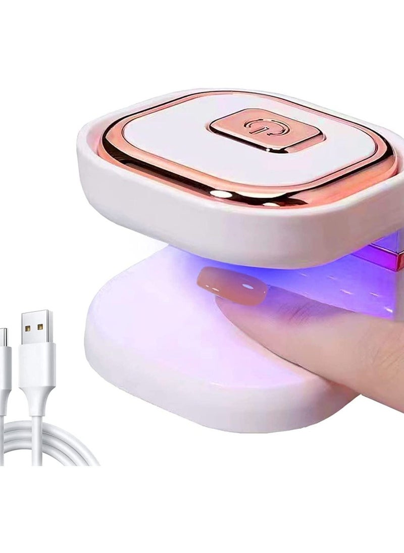 SYOSI - Mini UV Led Nail Lamp with 6 LED Beads, Portable LED UV Nail Light for Healing Gel Nails USB Nail Dryer Suitable for Beginners, Gel Lamp Nail Art Tools for Fingernail & Toenail - Image 1