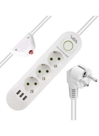 XML World VA-21558 3-way 1.5 Meter Cable Shopzumlu 3 Usb White Shopzum Current Protection Socket - pzsku/Z19951BAD71F87AC7CDA9Z/45/_/1743135524/7253b961-c1e4-48b2-b9aa-bdfbfcab12cf