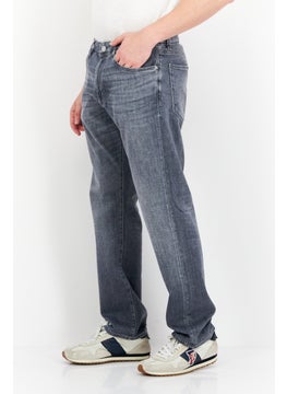 Selected Homme Men Straight Fit Washed Stretchable Denim Jeans, Light Grey  - Image 2