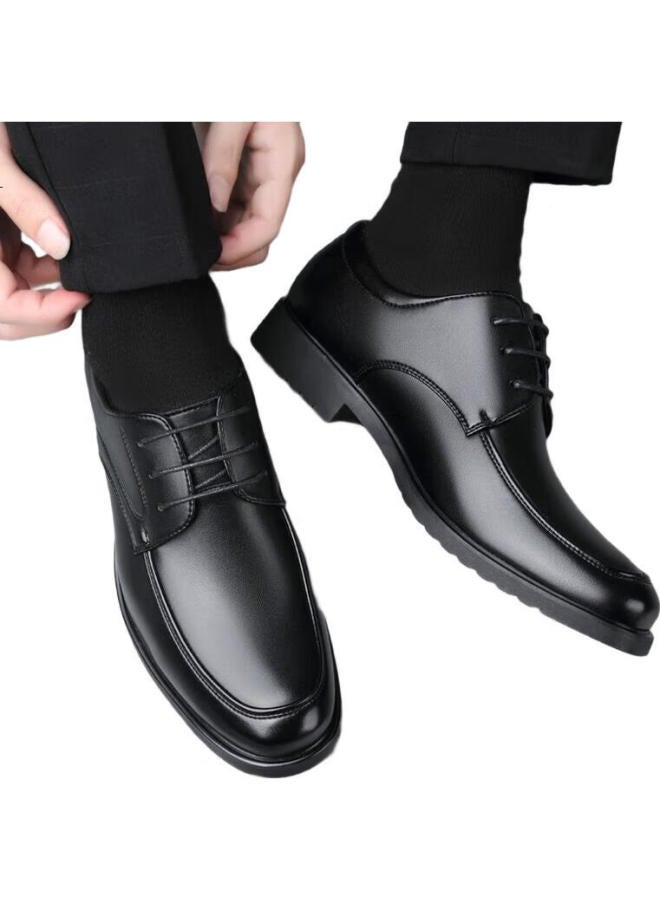 Poitulas Botulaisi Men'S Lace-Up Shoes, Lightweight Versatile Formal Business Casual Shoes, Low-Top Wear-Resistant, 9333 Black, Size 43 - Image 2