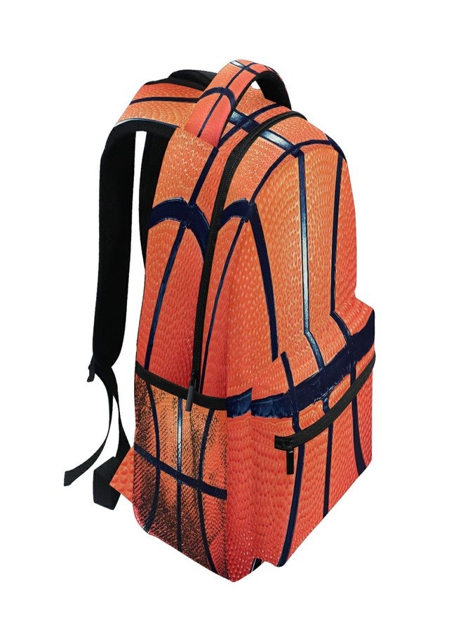 DXTKWL Sports Ball Basketball Texture Theme School Backpack for Teens Girls Kids Boys, Women Men Adult 15 in Laptop Backpack Casual Elementary Student College Bookbag Travel Hiking Camping Daypack - Image 5