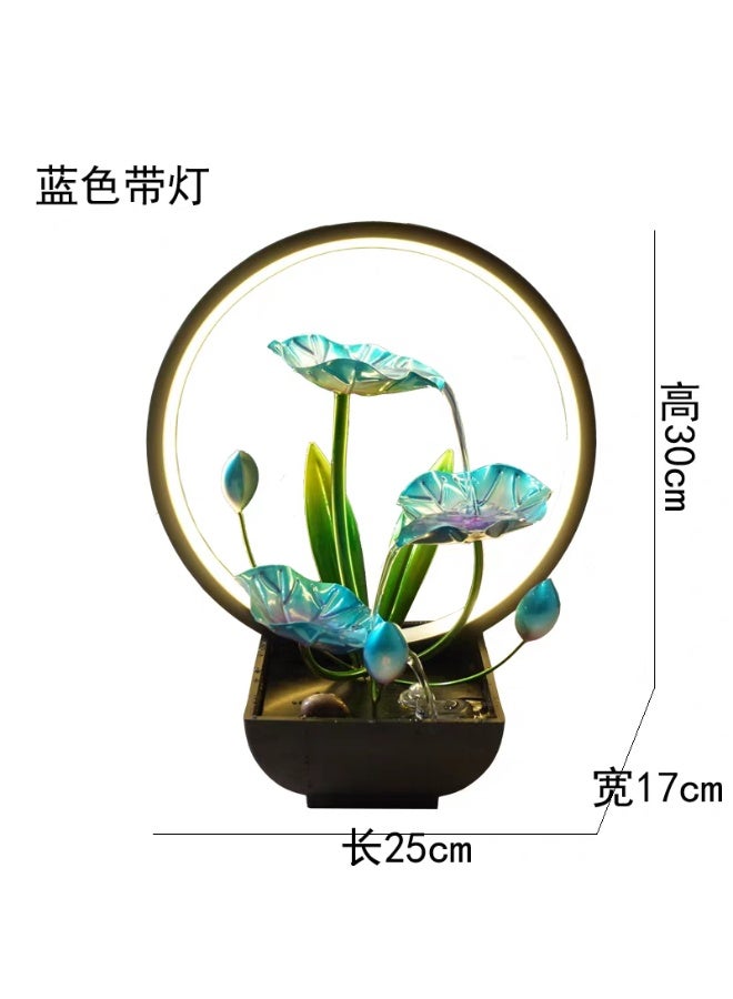 ليفينج نافورة  ديكور – تصميم حديث مع إضاءة LED، حوض سيراميكي، وأحجار طبيعية - Image 3