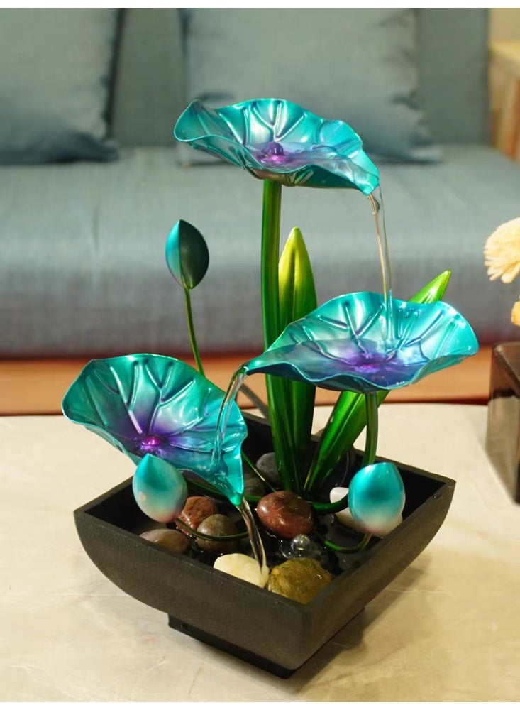 ليفينج نافورة  ديكور – تصميم حديث مع إضاءة LED، حوض سيراميكي، وأحجار طبيعية - Image 5