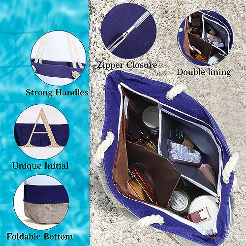 YOOLIFE Gifts for Girls - Gifts for 4 5 6 7 8 9 10 11 12 13 14 15 16 Year Old Teen Girls Birthday, Blue Travel Tote for Teenage, Pool Accessories for Summer, Swim Bag, Initial Travel Tote C - Image 5