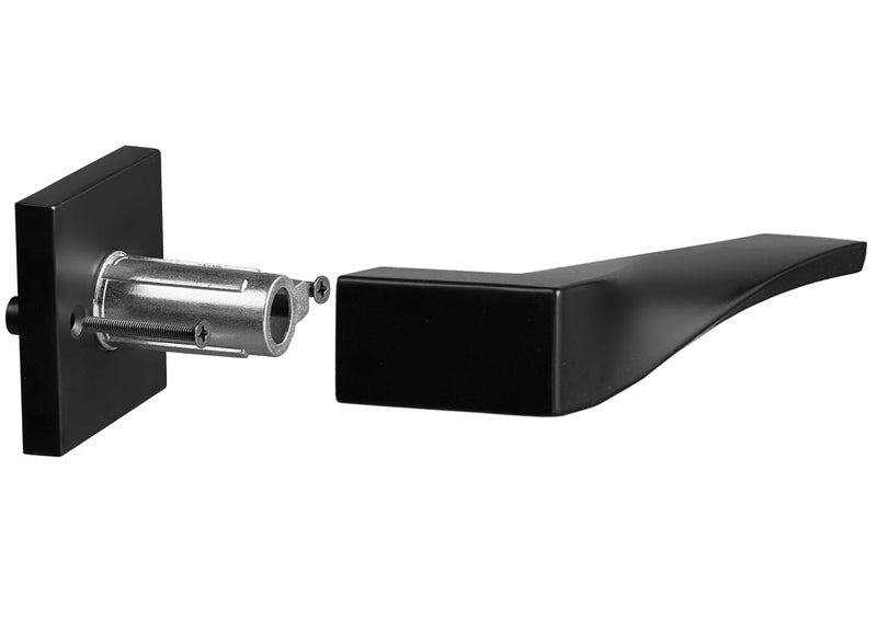 Berlin Modisch Sleek Series Entry Lever Door Handle Set And Single Cylinder Deadbolt Locking Lever Handleset [Front Door Or Office] Reversible Heavy Duty - Iron Black Finish - Image 3