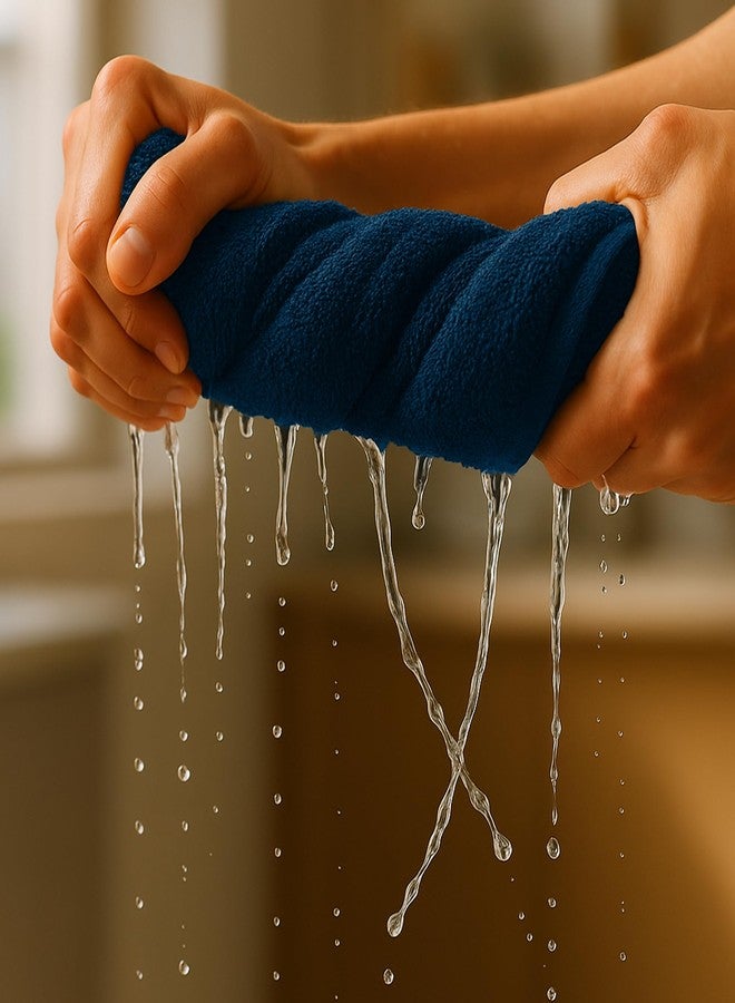 RIVERSIDE 24 Pack Washcloths Set - 100% Cotton [12x12 Inches] - Soft, Quick-Dry & Highly Absorbent Face Towels - Perfect for Bathroom, Gym, Hotel, Spa & Travel - Opal Blue - Image 4