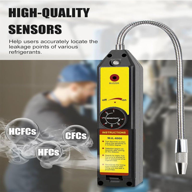 WJL-6000 Halogen Leak Detector For Refrigerant Gases Suitable For HVAC Systems R22 R410A R134A R1234YF - Image 4