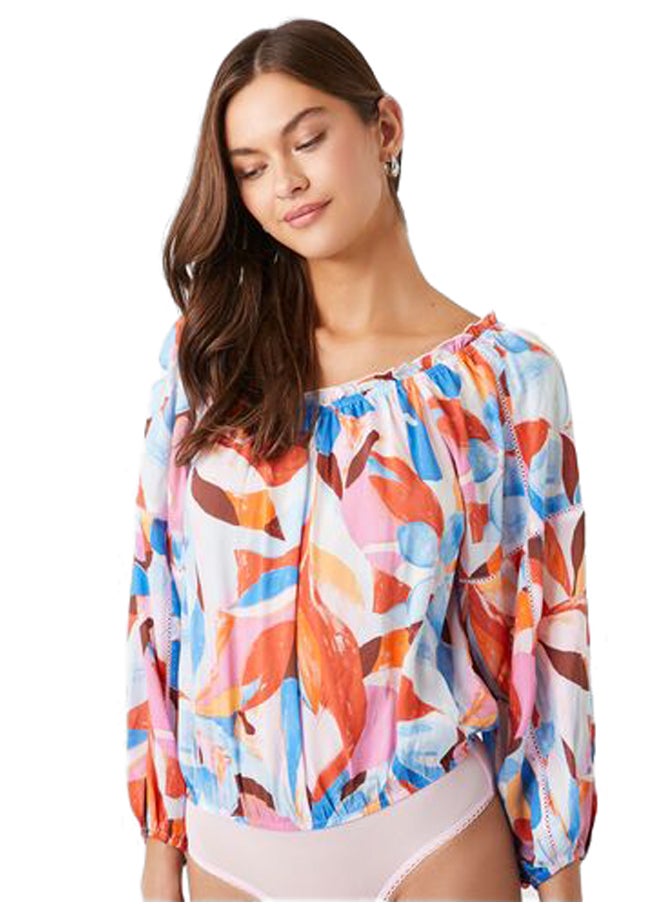 FOREVER 21 - Ruffle Floral Print Bodysuit - Image 1