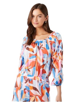 Ruffle Floral Print Bodysuit