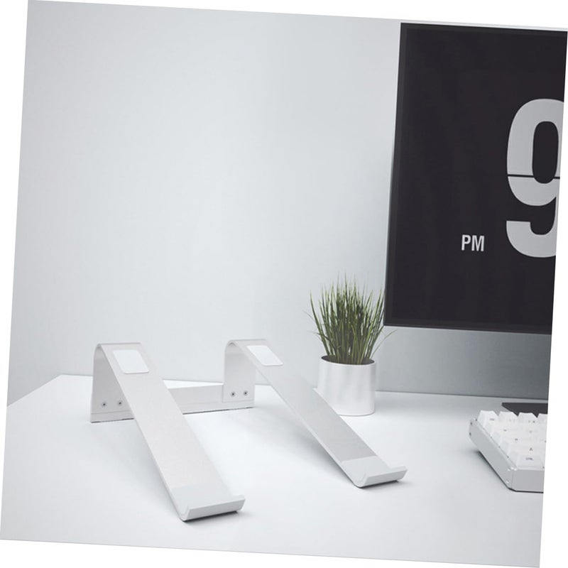 Aluminum Alloy Laptop Stand Portable Ergonomic Riser with Non Slip Base Silver Finish - Image 4